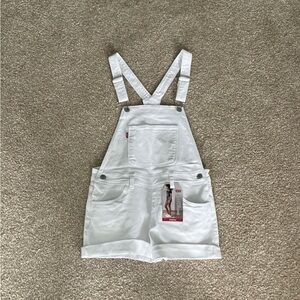 Levi's White Denim Shortalls
